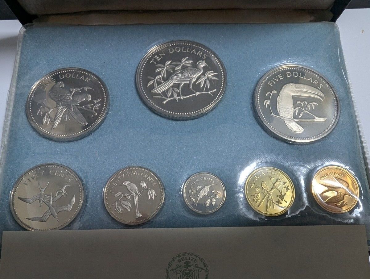 モ*ー様 1974年 ベリーゼ国 新貨幣 プルーフセット 熱帯鳥 モ*ー様