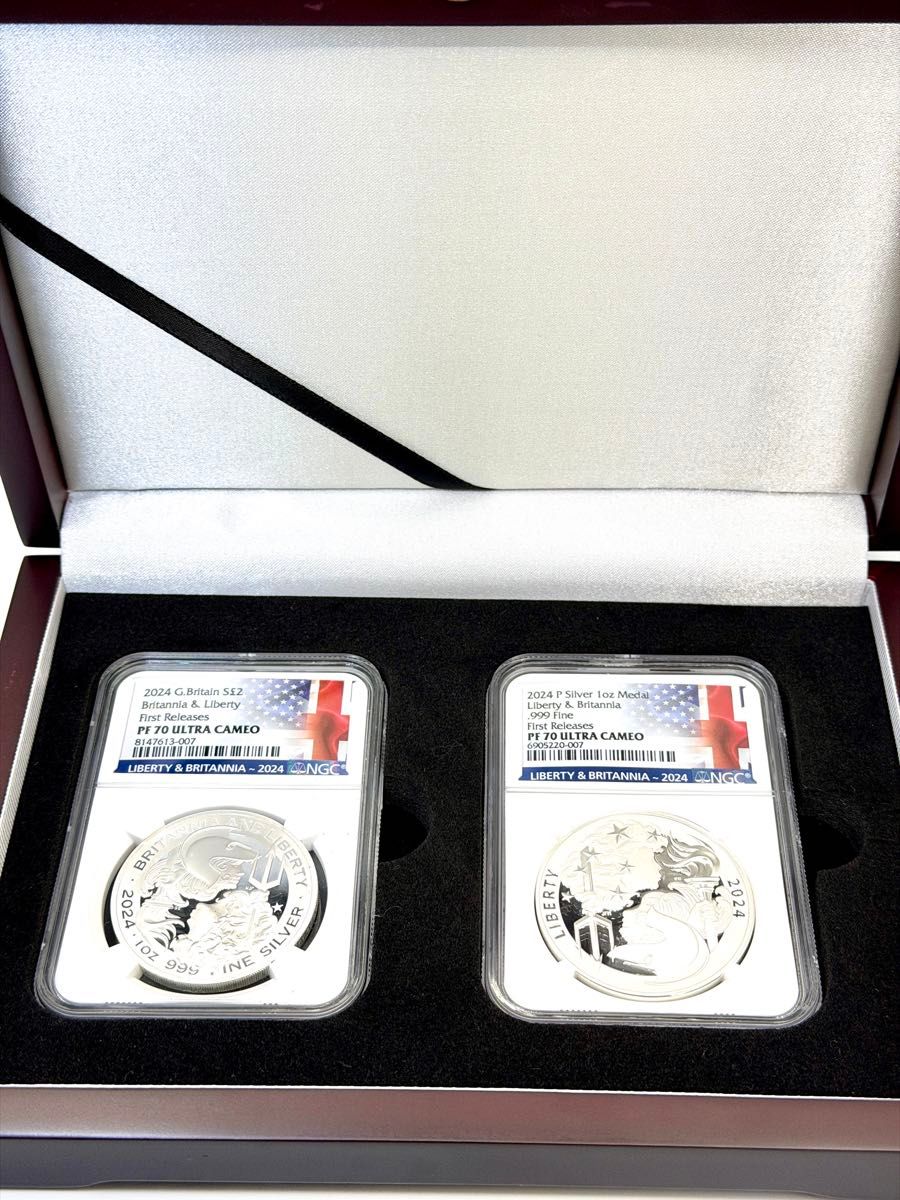 2024年 ブリタニア&リバティ 銀貨 NGC PF70UC FR イギリス・アメリカ2