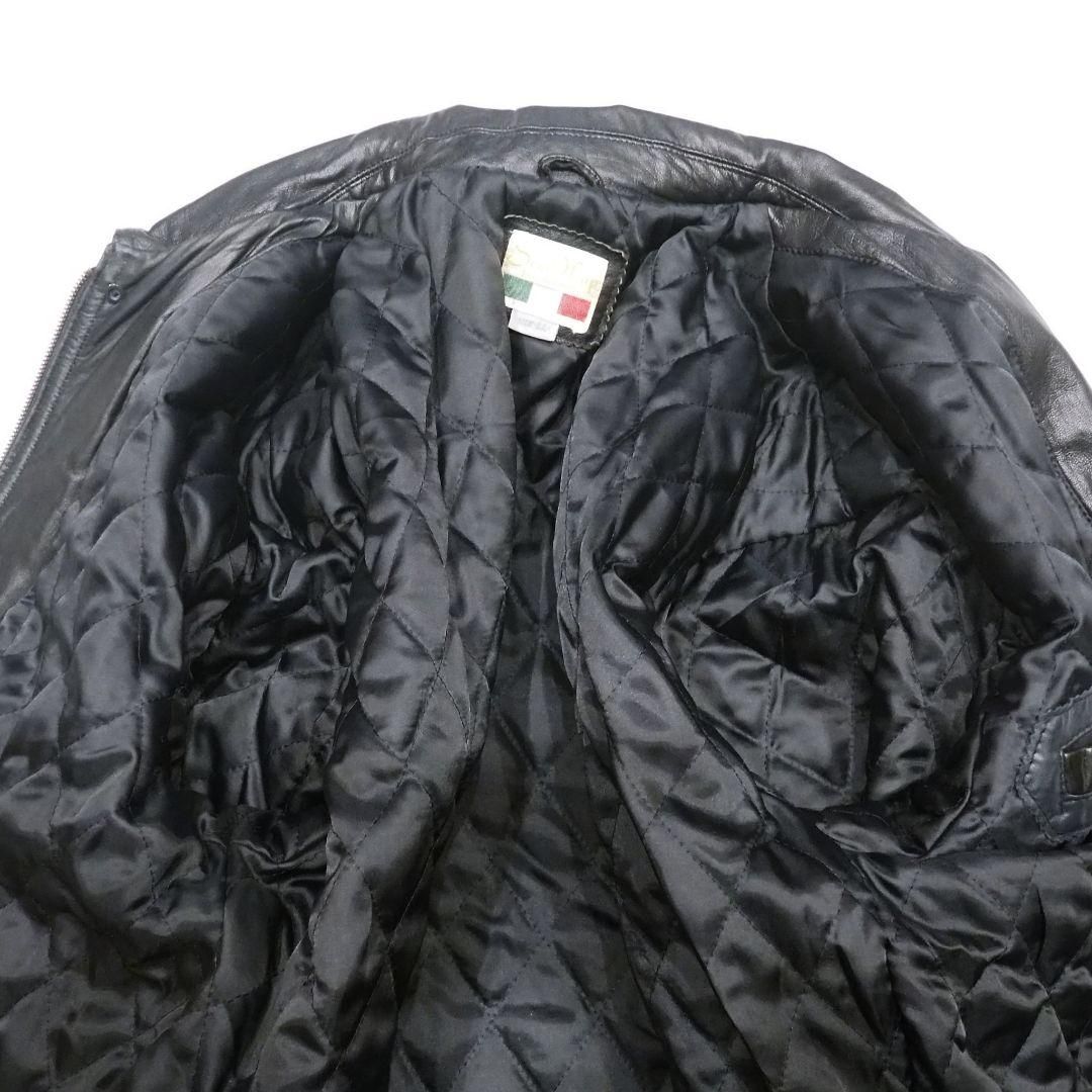 美品】ラムレザー ハーフコート 裏地キルティング 羊革 カーコート LL