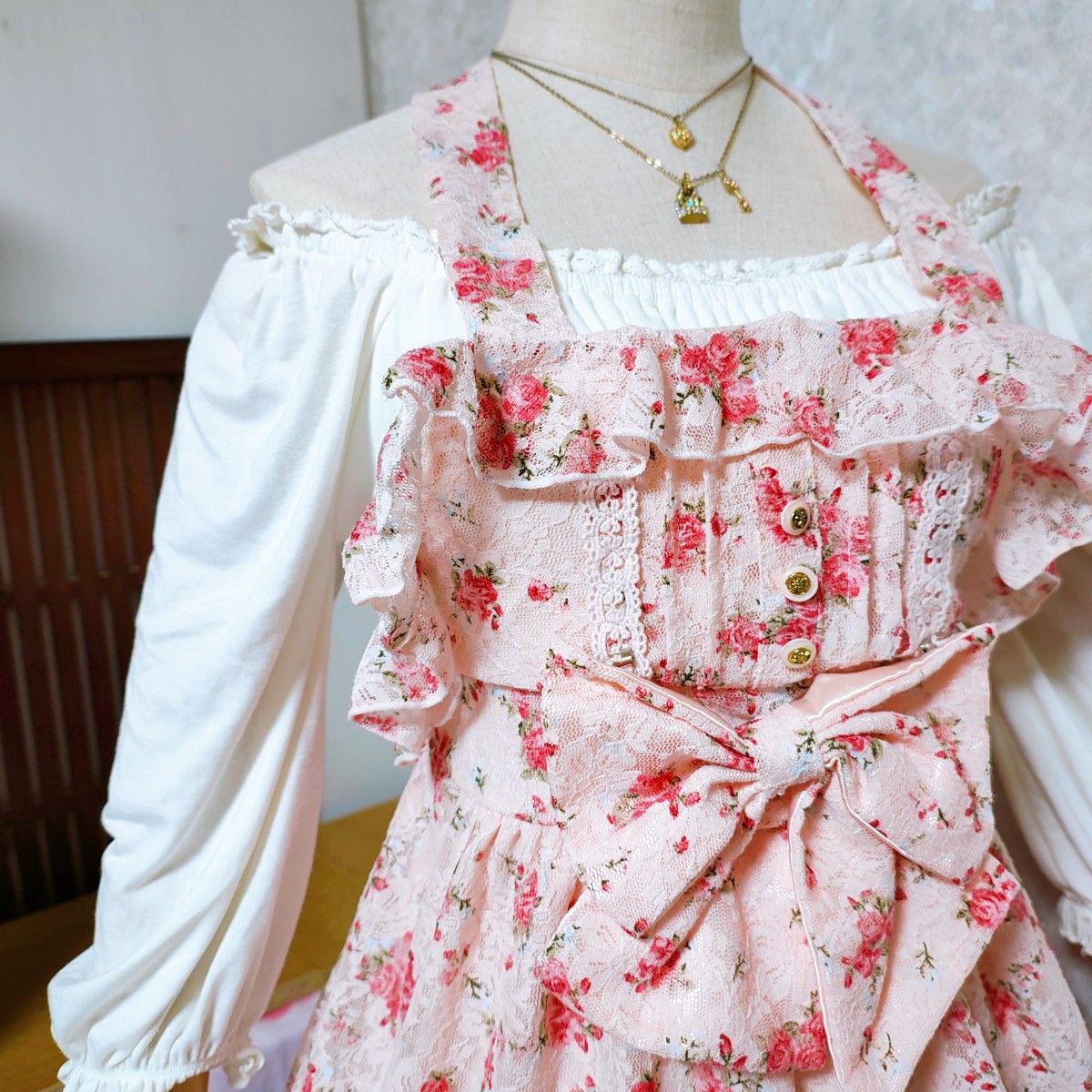 LIZ LISA リズリサ 花柄 ワンピース ピンク フリル リボン 姫ギャル