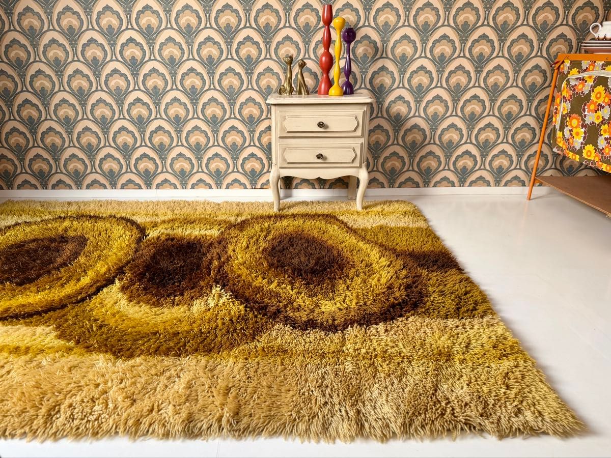 60s 70s デンマーク製 EGE社 ヴィンテージラグ ミッドセンチュリー