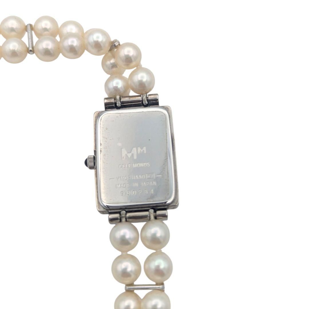 稼働品 美品ソーラー時計 ミキモト パールブレスレット シェル文字盤
