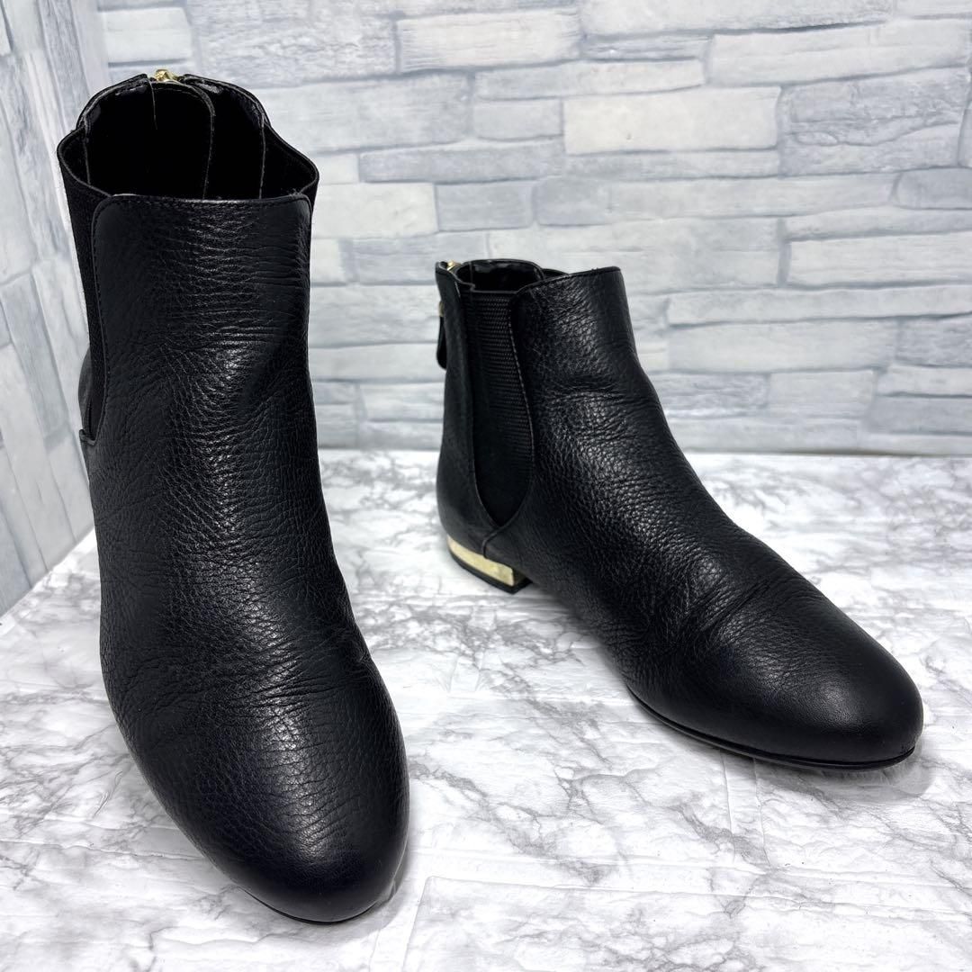 美品 DIANA ダイアナ サイドゴア ショートブーツ 本革 ブラック 22 5cm