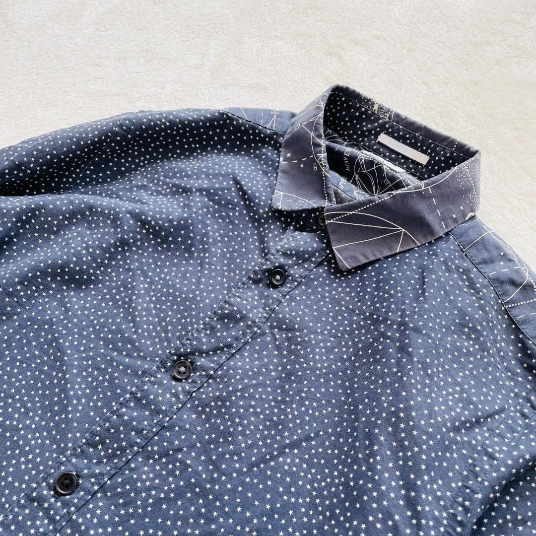 Paul Smith ポールスミス 長袖シャツ 星柄 ネイビー Mサイズ メンズ