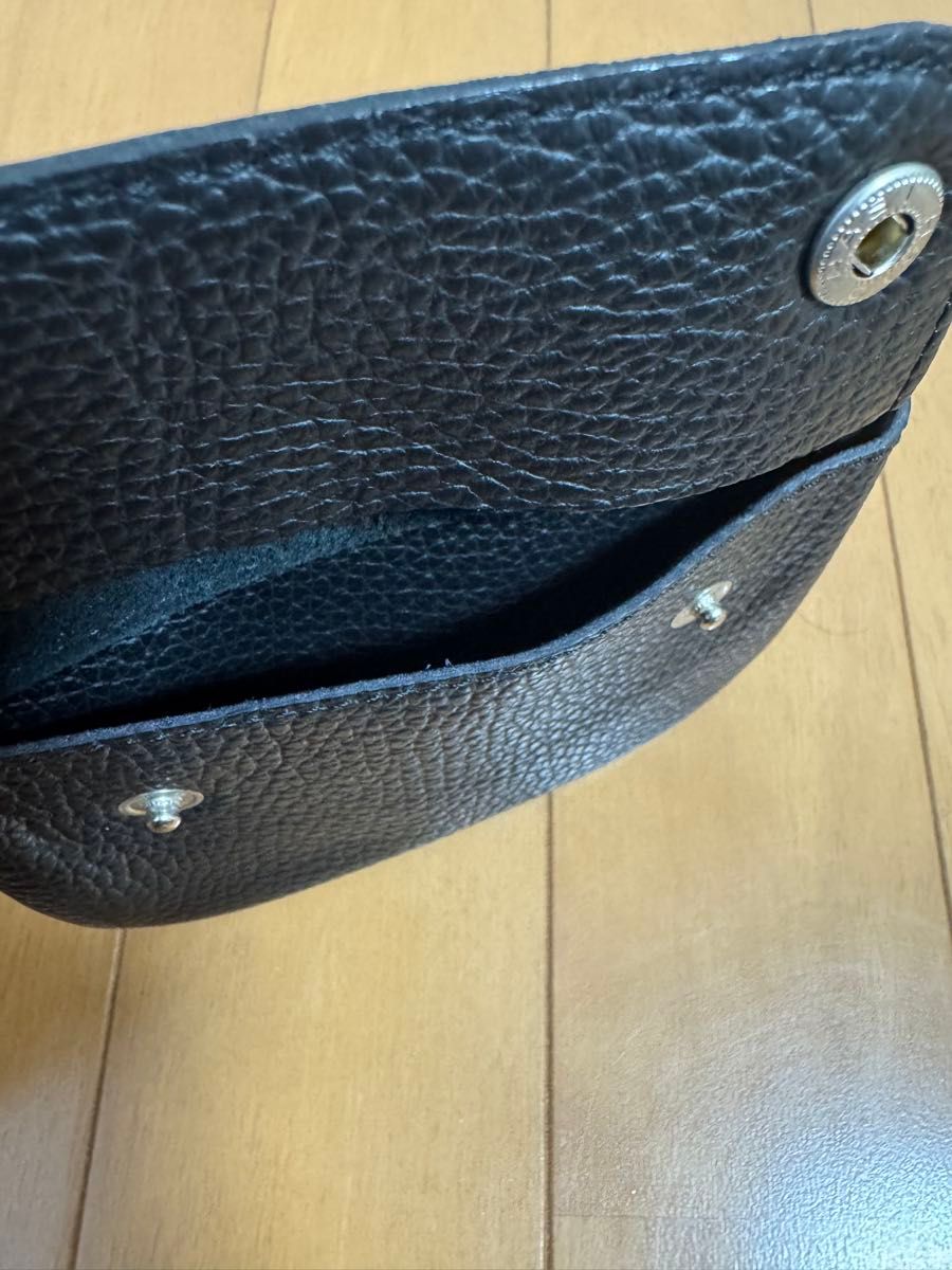 LOMEI LEATHER WORKS zipper compact walletブラック ウォレット