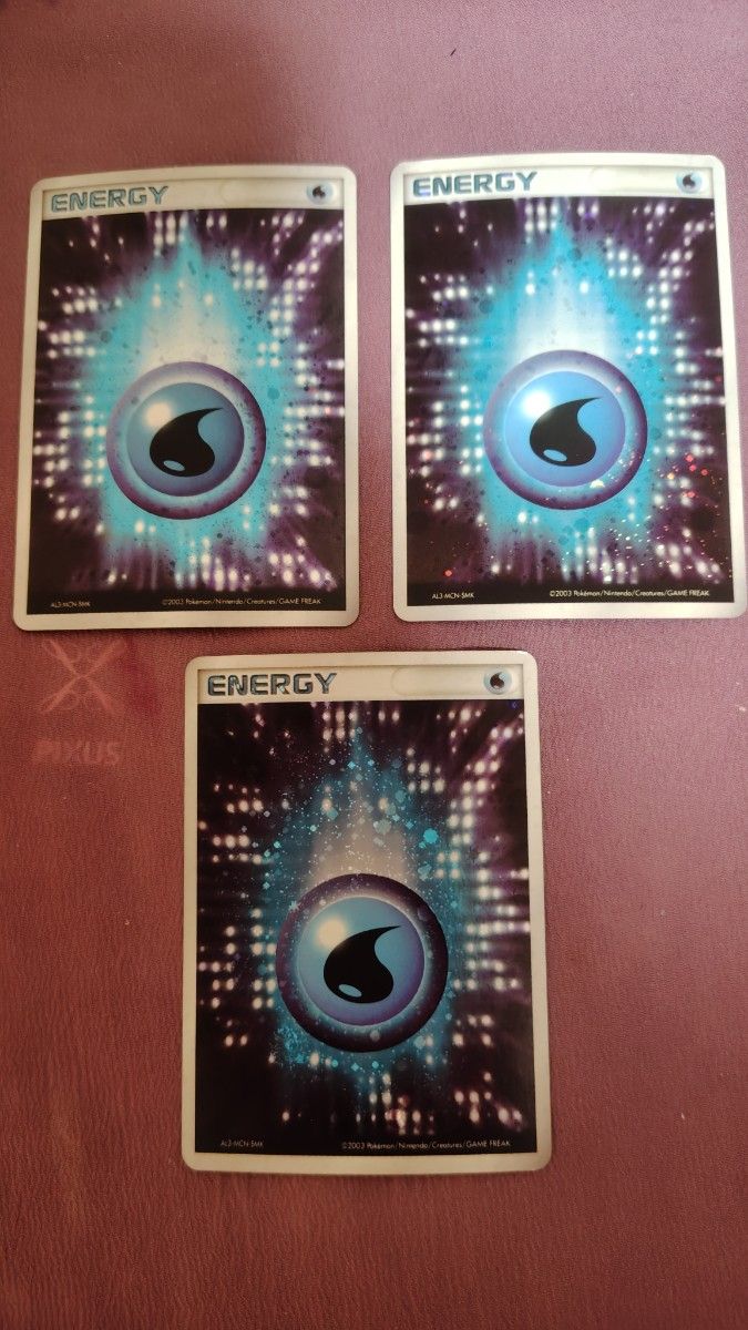 ポケモンカードゲーム 基本水エネルギー アクマグ キラ 3枚セット売り