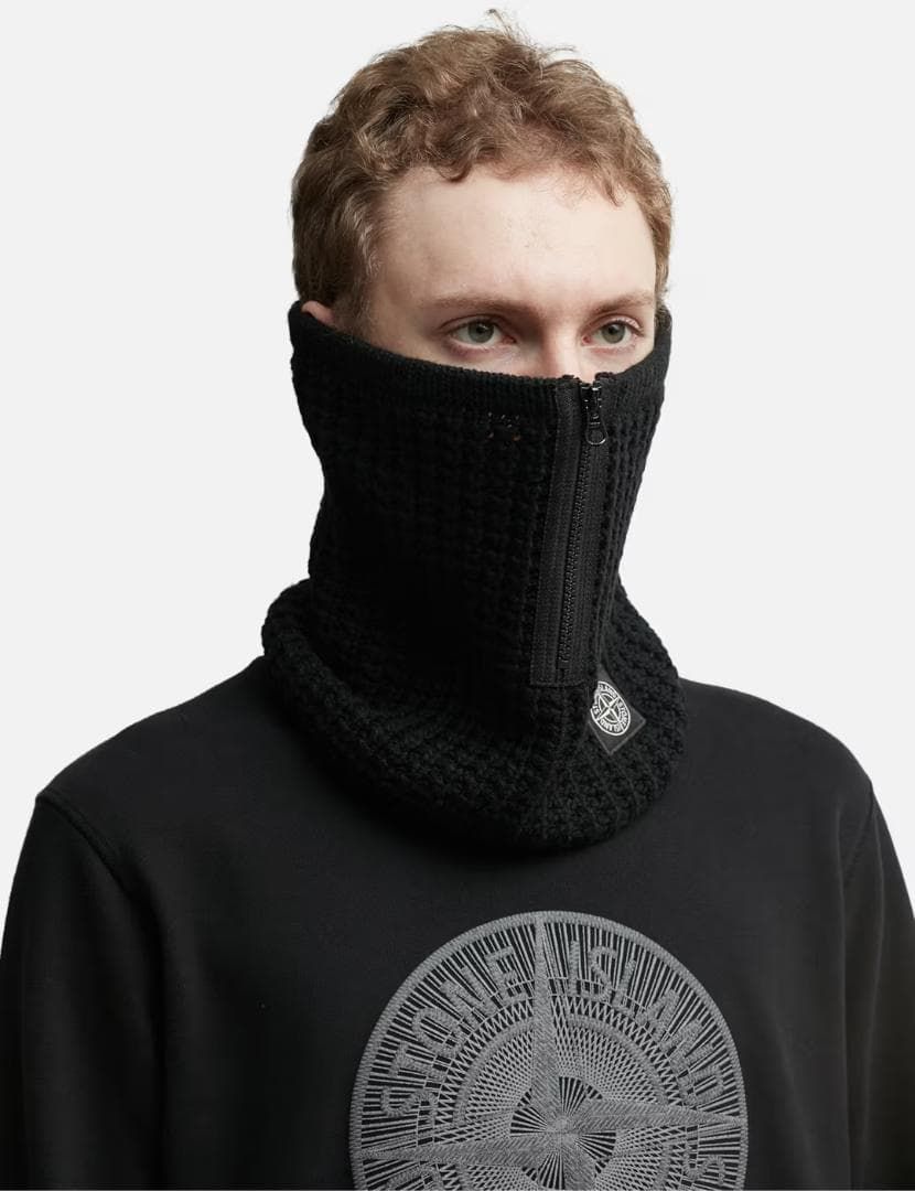 STONE ISLAND ネックウォーマー ジップ 黒 ストーンアイランド 新品