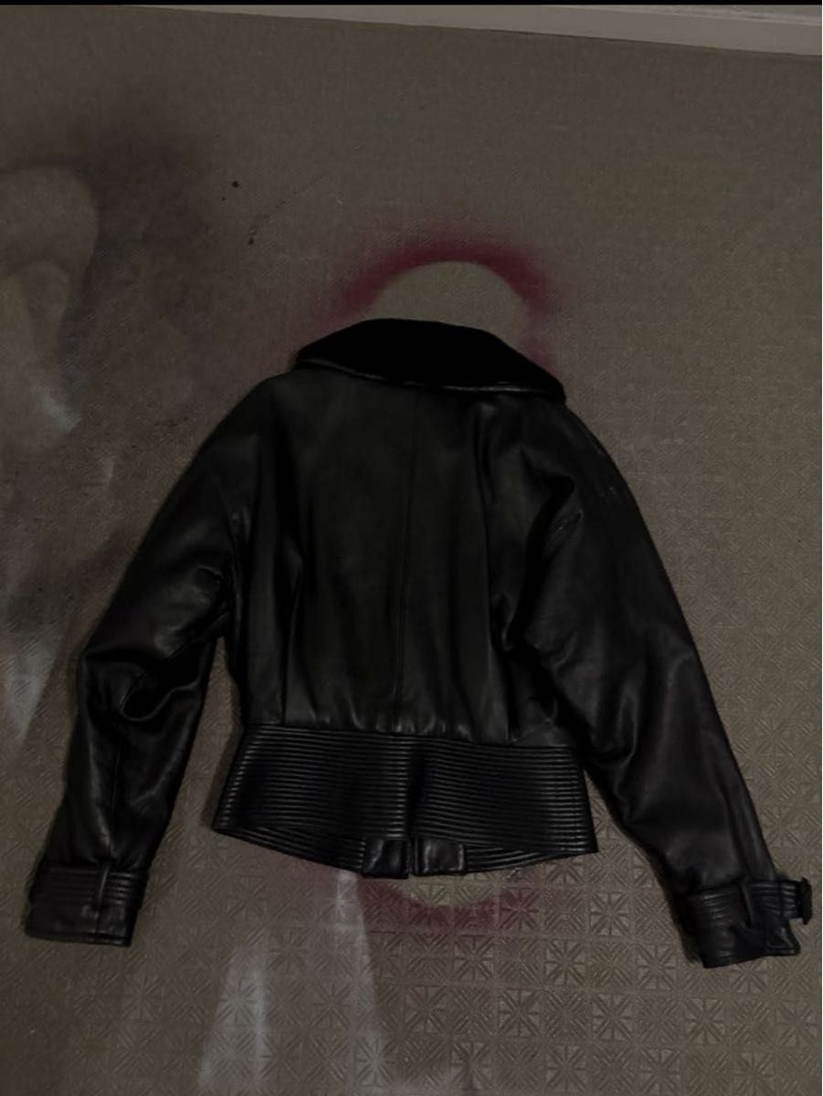 archive短丈レザーボアジャケット 平成お兄系y2k 革ブルゾン レザー