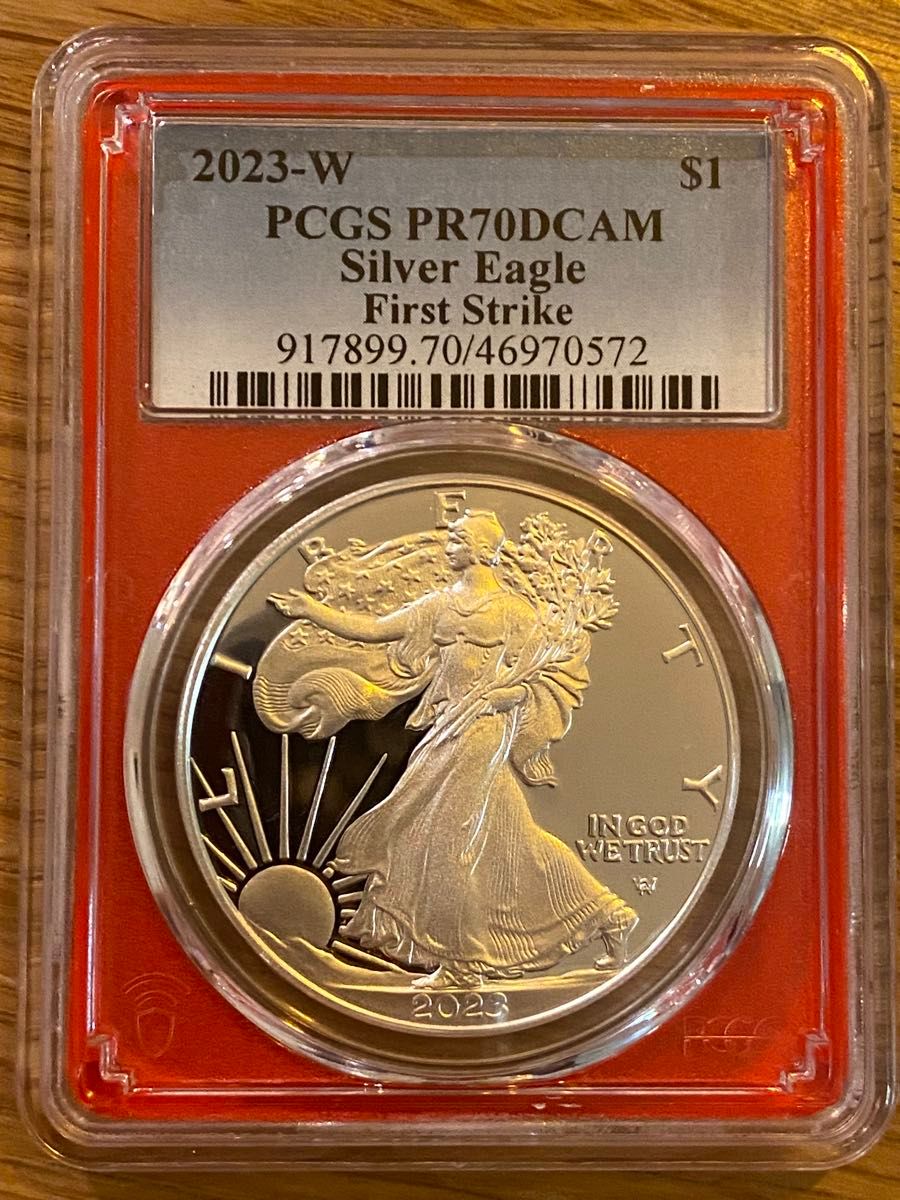 2023-W アメリカ イーグル銀貨 PCGS PR70DCAM First Strike Blue Label