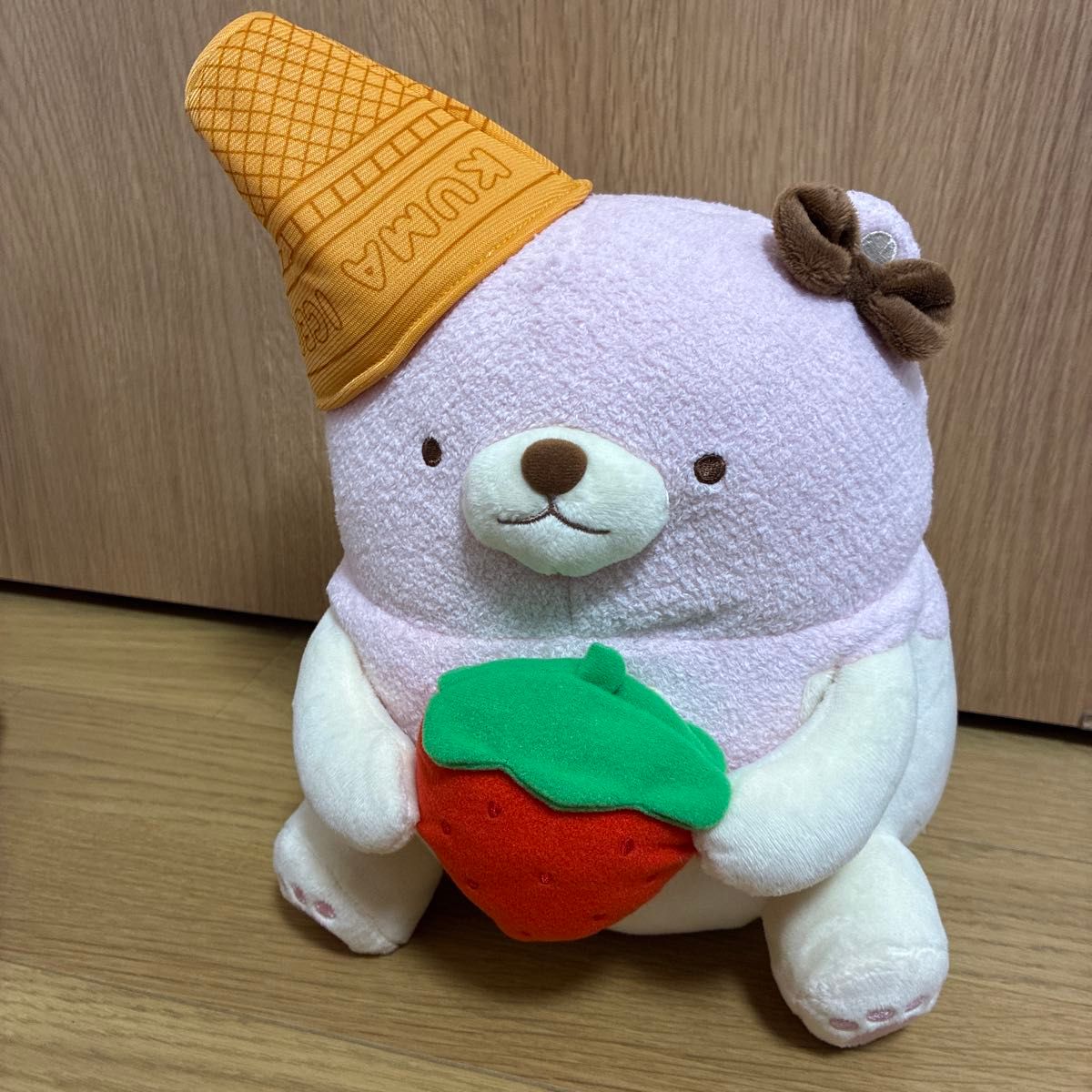 アイスクリームのくまちゃん いちご ぬいぐるみ アイスクリームコーン