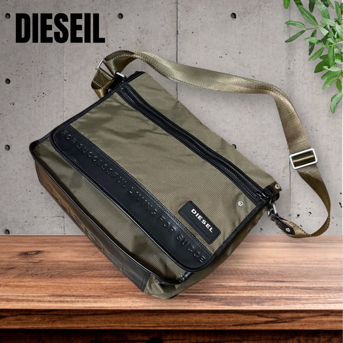 DIESEL ディーゼル メッセンジャーバッグ ナイロン/レザー ブラック