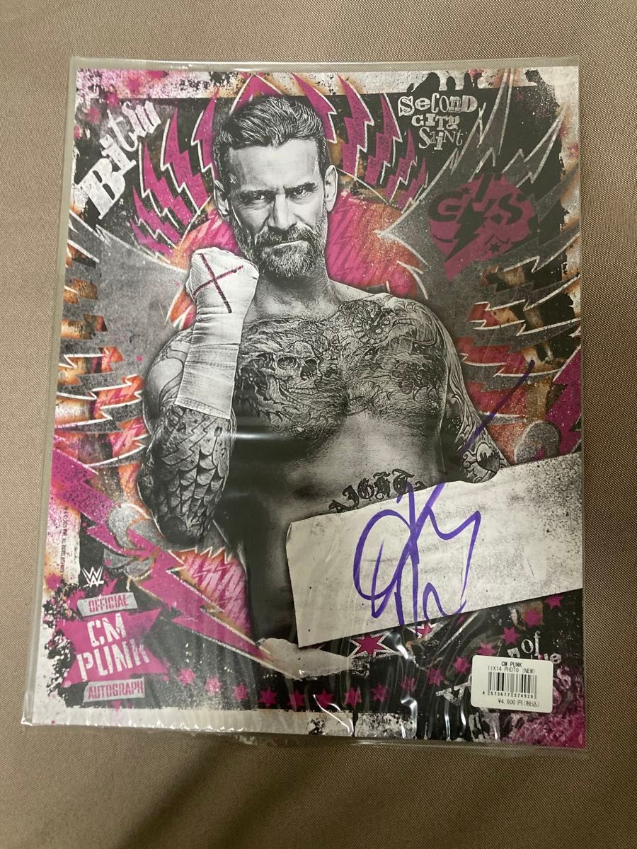 CMパンク 直筆サイン入フォト 2025WWE日本公演公式グッズ CM PUNK CM