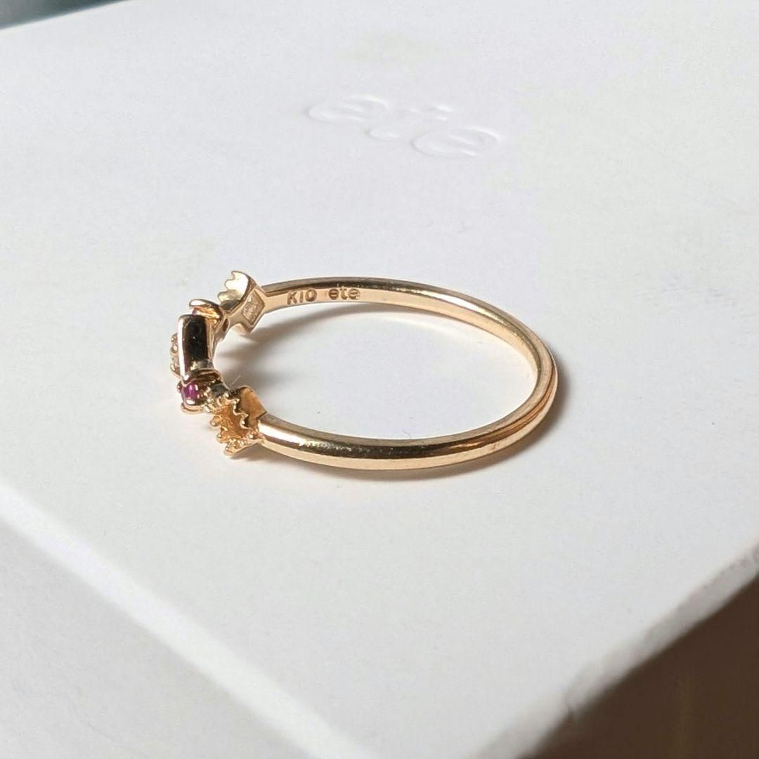 ete エテ K10YG ルビー ダイヤモンド ピンキーリング 3号 指輪｜Yahoo