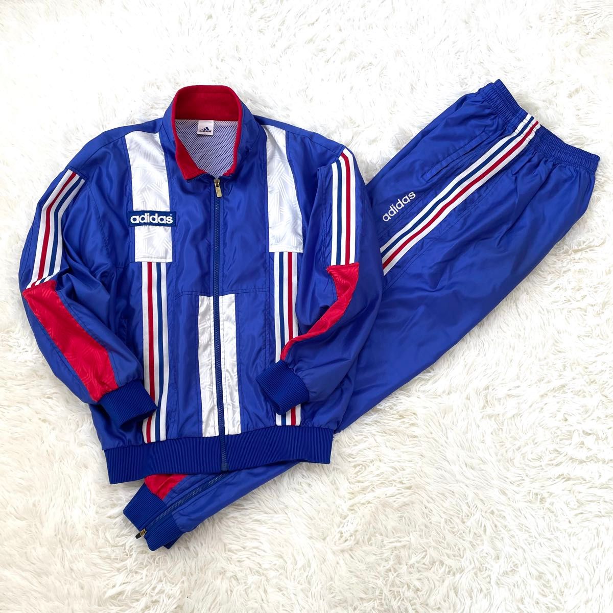 90s デサント製 adidas セットアップ トリコロール XL ジャージ