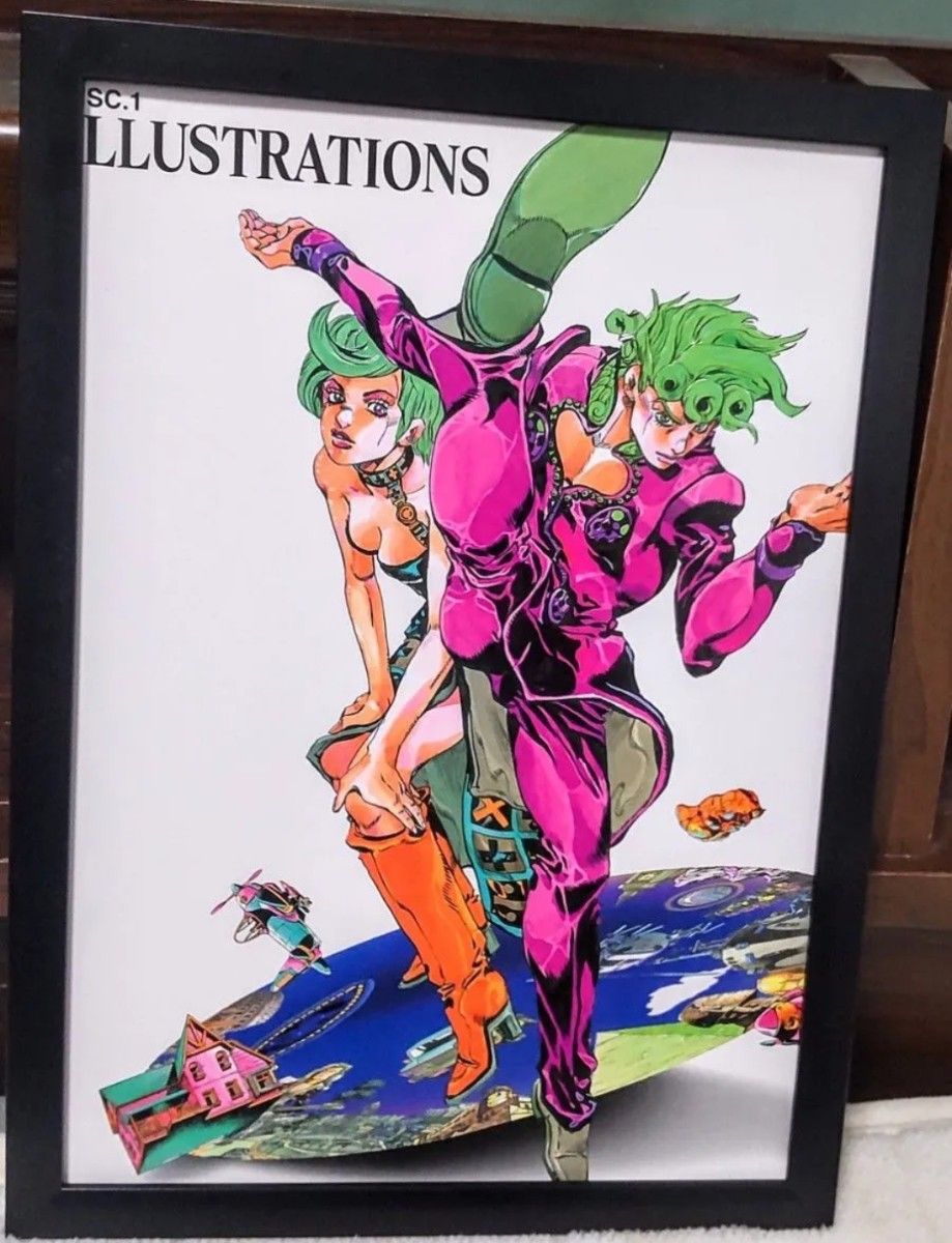 516】 ジョジョの奇妙な冒険 5部 黄金の風 ジョルノ＆トリッシュ【額装