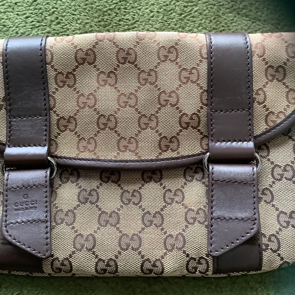 GUCCI グッチ GGキャンバス ウエストポーチ ボディバッグ ブラウン