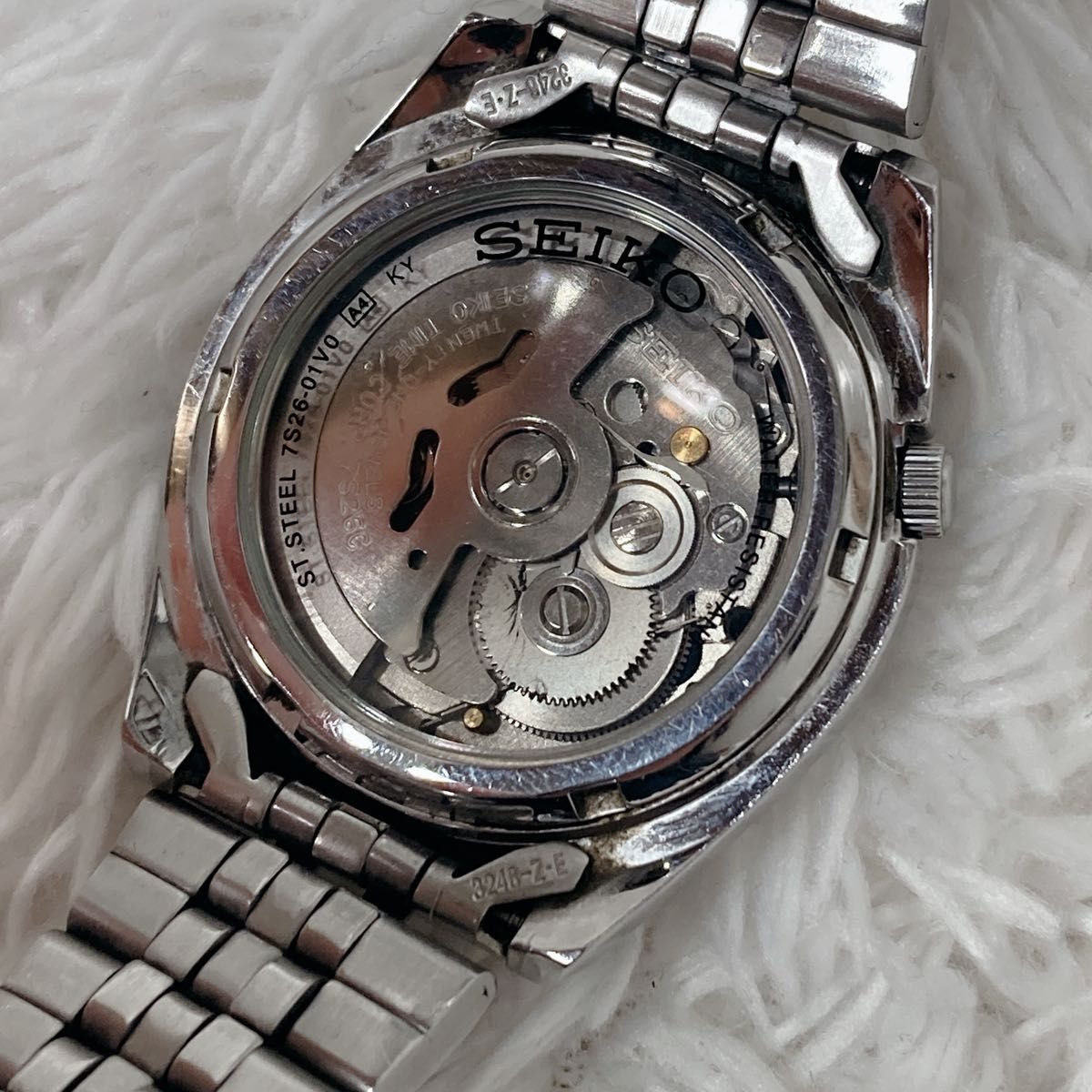 SEIKO 5 ファイブ 7S26-01V0 自動巻き ブラック文字盤 21石 腕時計