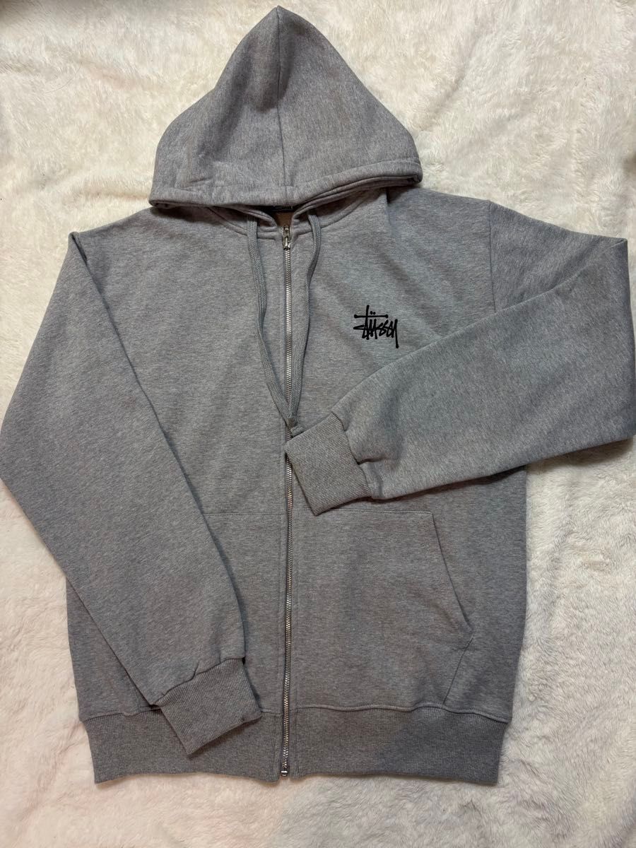 美品】ステューシー ジップパーカー フーディー Stussy Lサイズ グレー