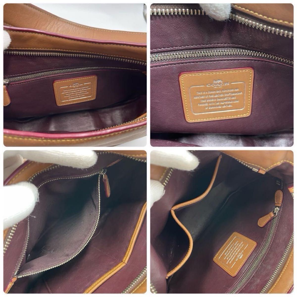 極美品 COACH コーチ ショルダーバッグ ハーフムーン 三日月 2way