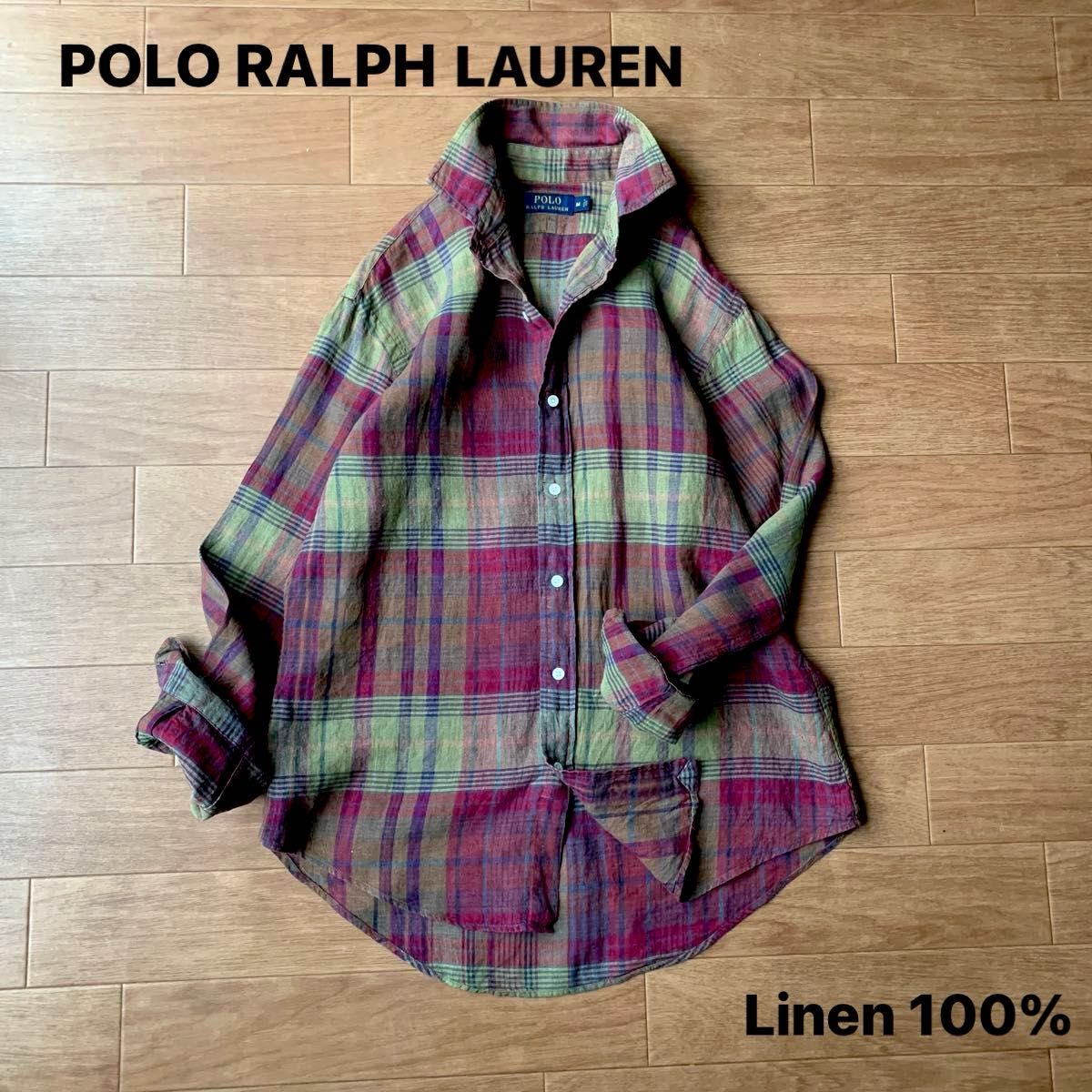 POLO RALPH LAUREN ポロラルフローレン リネン100% 長袖シャツ