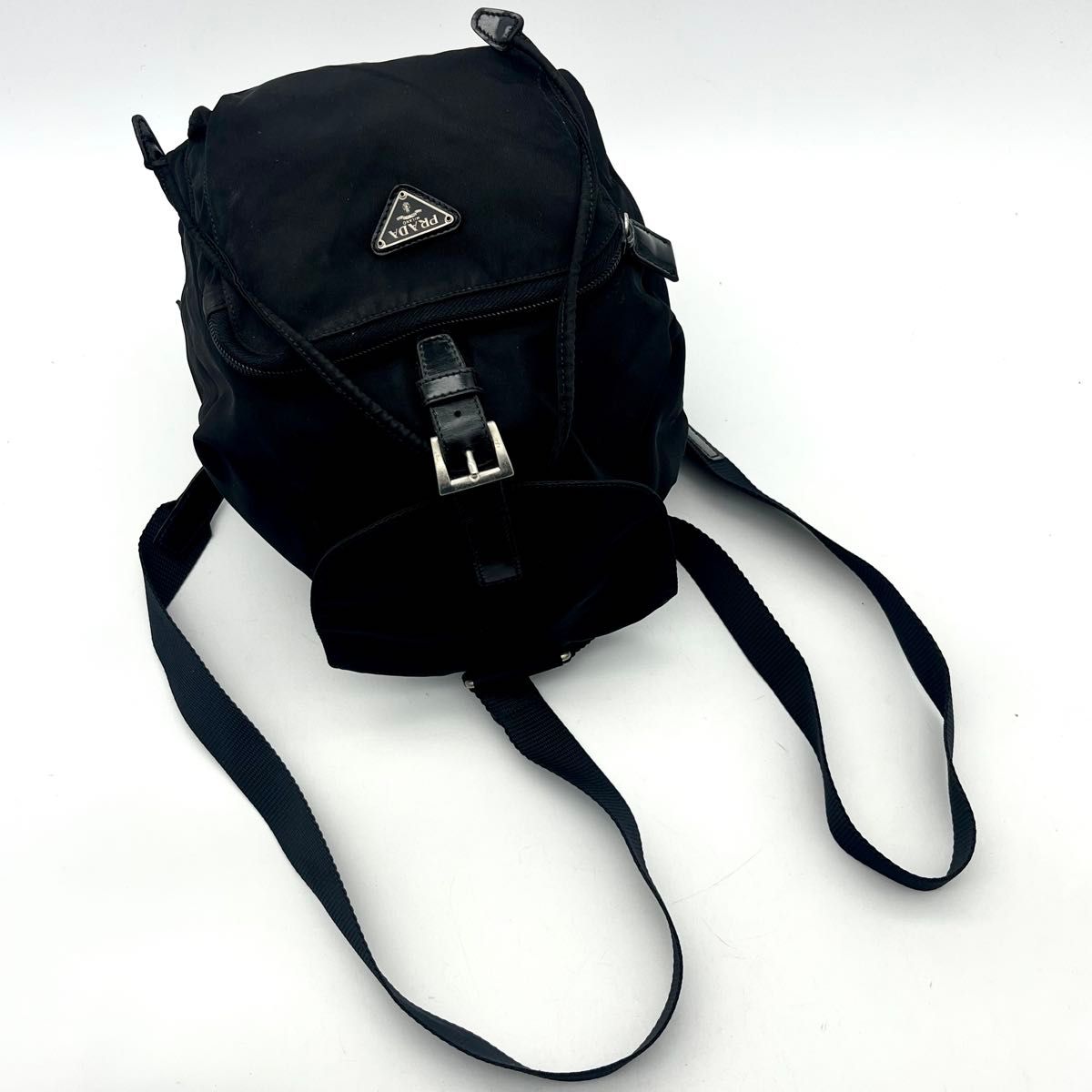 極美品 プラダ PRADA ミニリュックサック バックパック 三角プレート