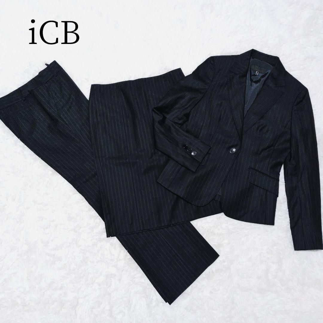 iCB レディーススーツ 3点セット 11号 通勤 就活 ネイビー｜Yahoo