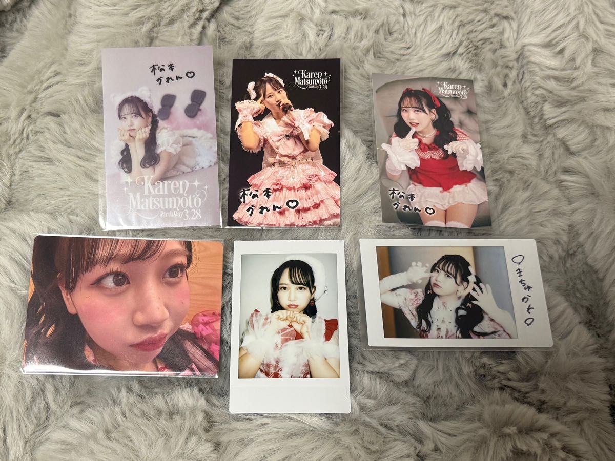 松本かれん サインありプリントチェキ チェキ トレカ ラッフル景品 計6