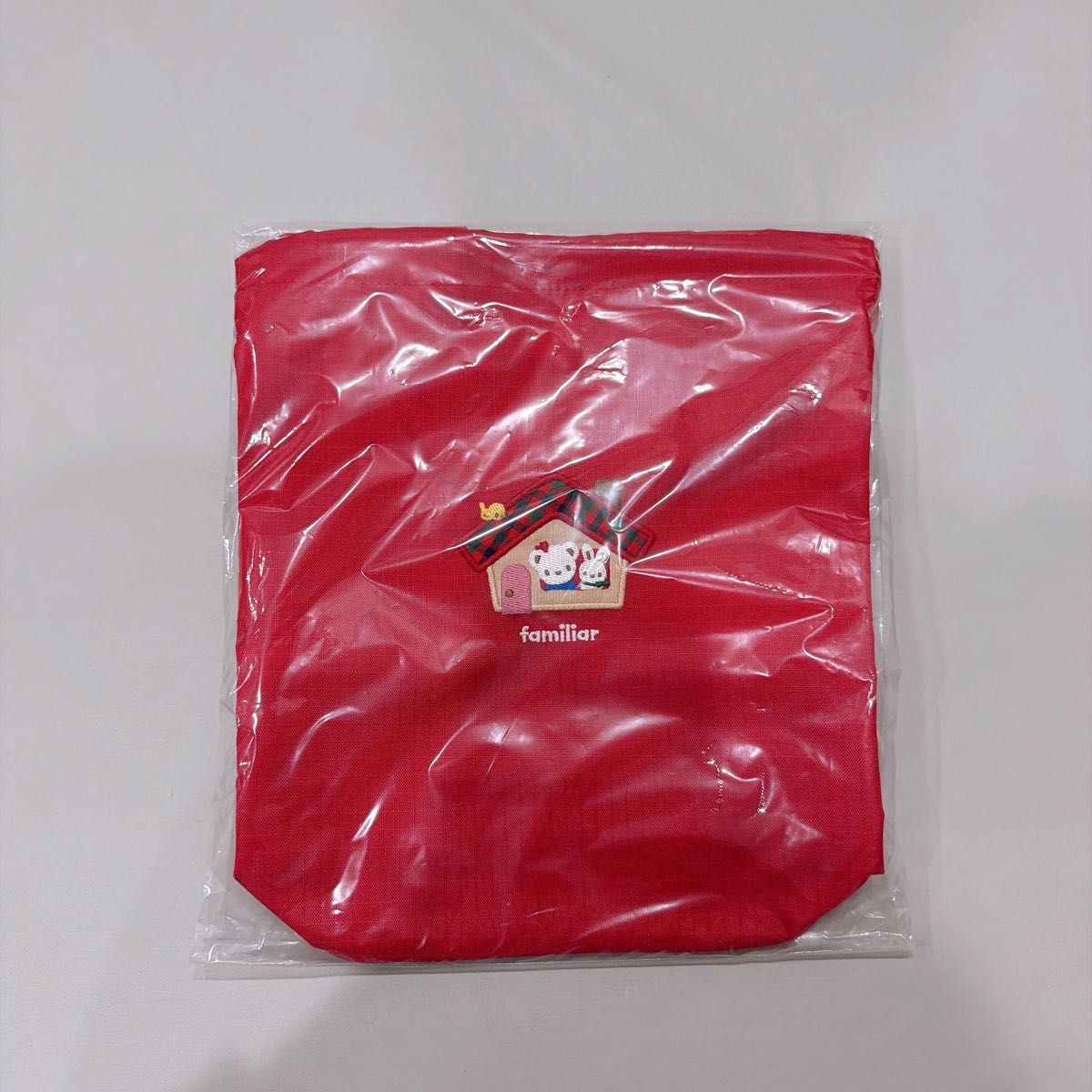 新品 familiar ファミリア シューズバッグ 赤 上履き入れ シューズ