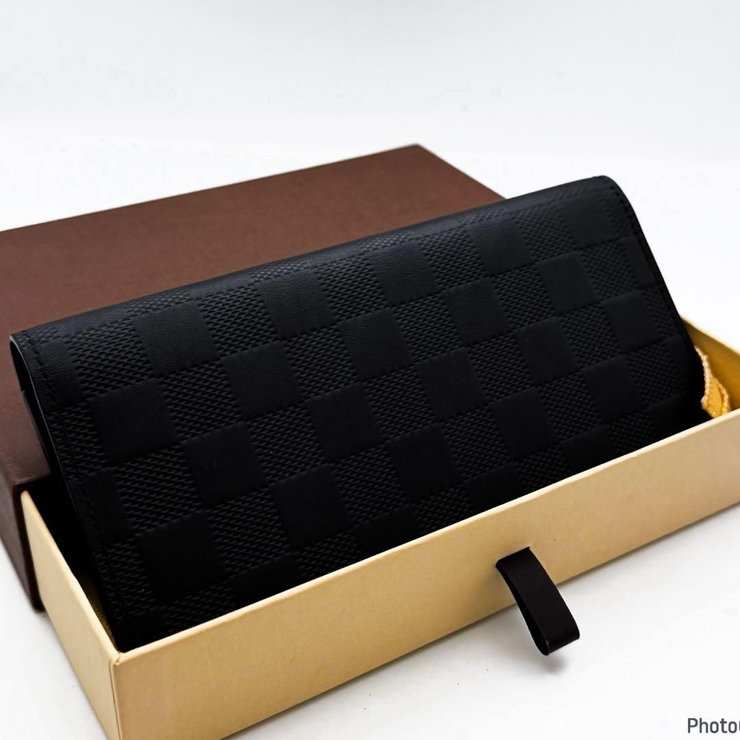 ルイヴィトン ダミエ アンフィニ 二つ折り 長財布 ブラック 箱 82