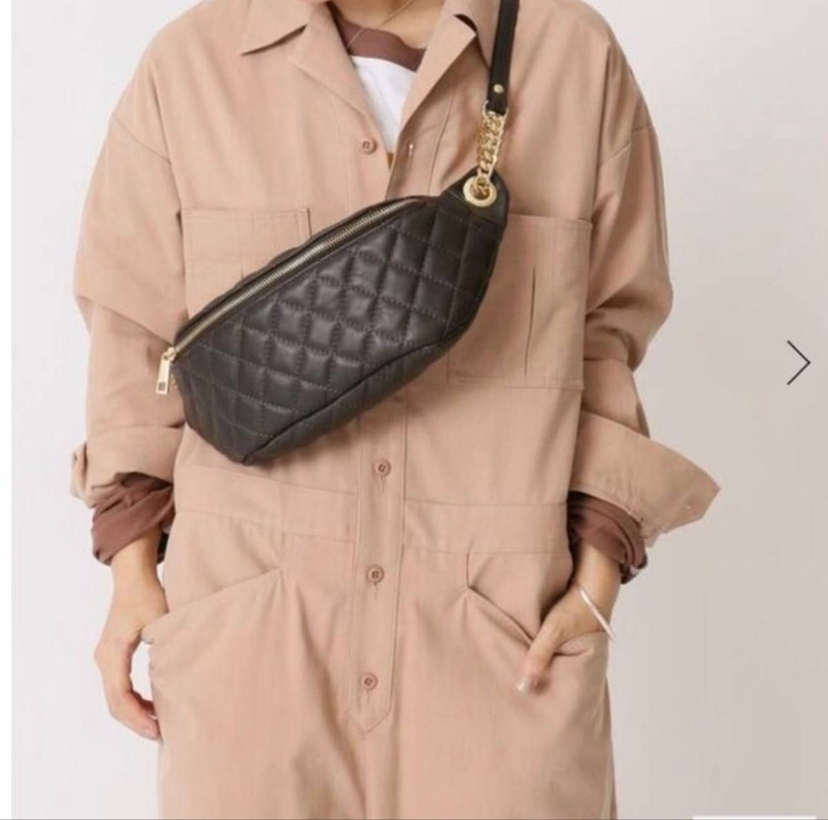 AULENTTI キルティングレザーボディバッグ チェーンショルダー｜Yahoo