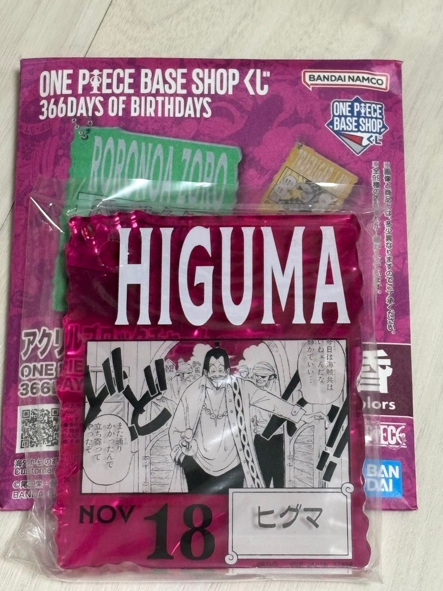 ONE PIECE BASE SHOP くじ アクリルブロックチャーム賞 ヒグマ｜Yahoo