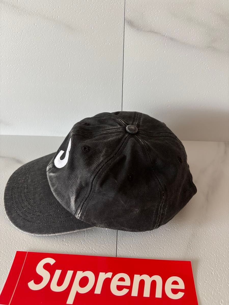 supreme Pigment Coated Canvas S Logo 6-Panel black キャップ Sロゴ