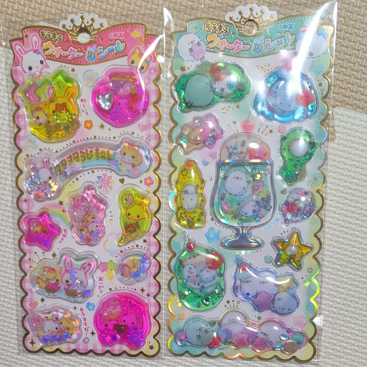 キラキラウォーターインシール フワフワらびちゃん シマエナガ｜Yahoo