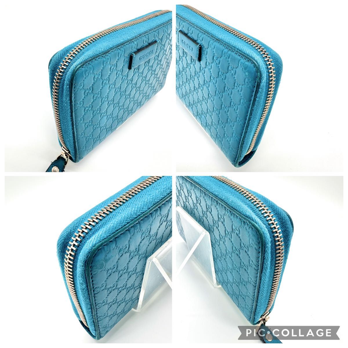 GUCCI グッチ GG マイクロシマ ラウンドファスナー 長財布 ラウンド