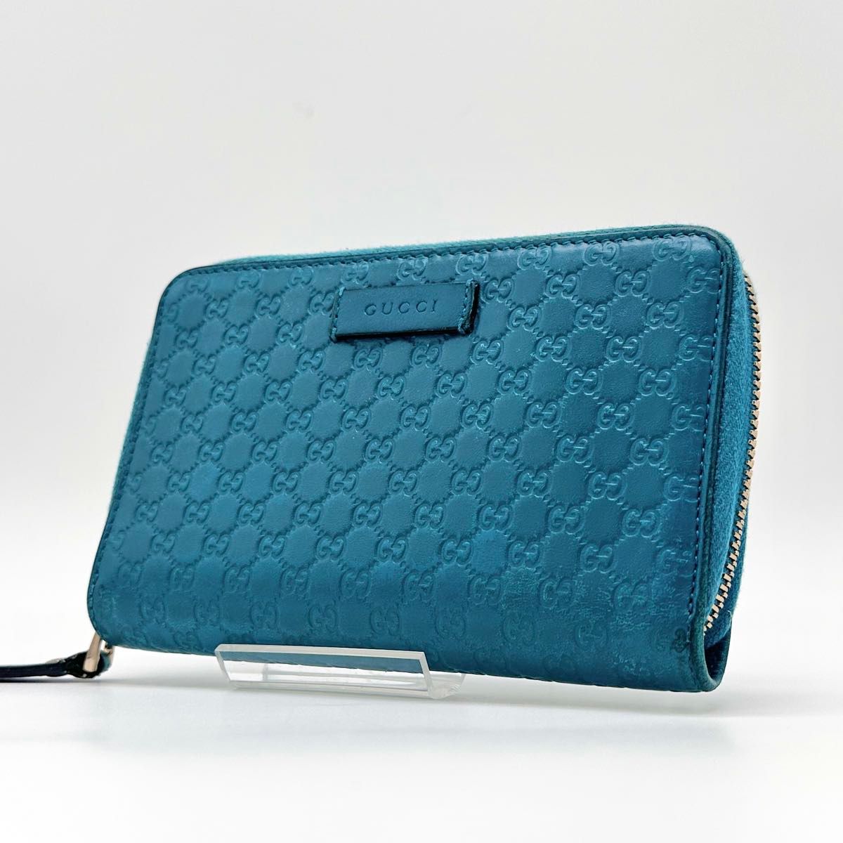 GUCCI グッチ GG マイクロシマ ラウンドファスナー 長財布 ラウンド