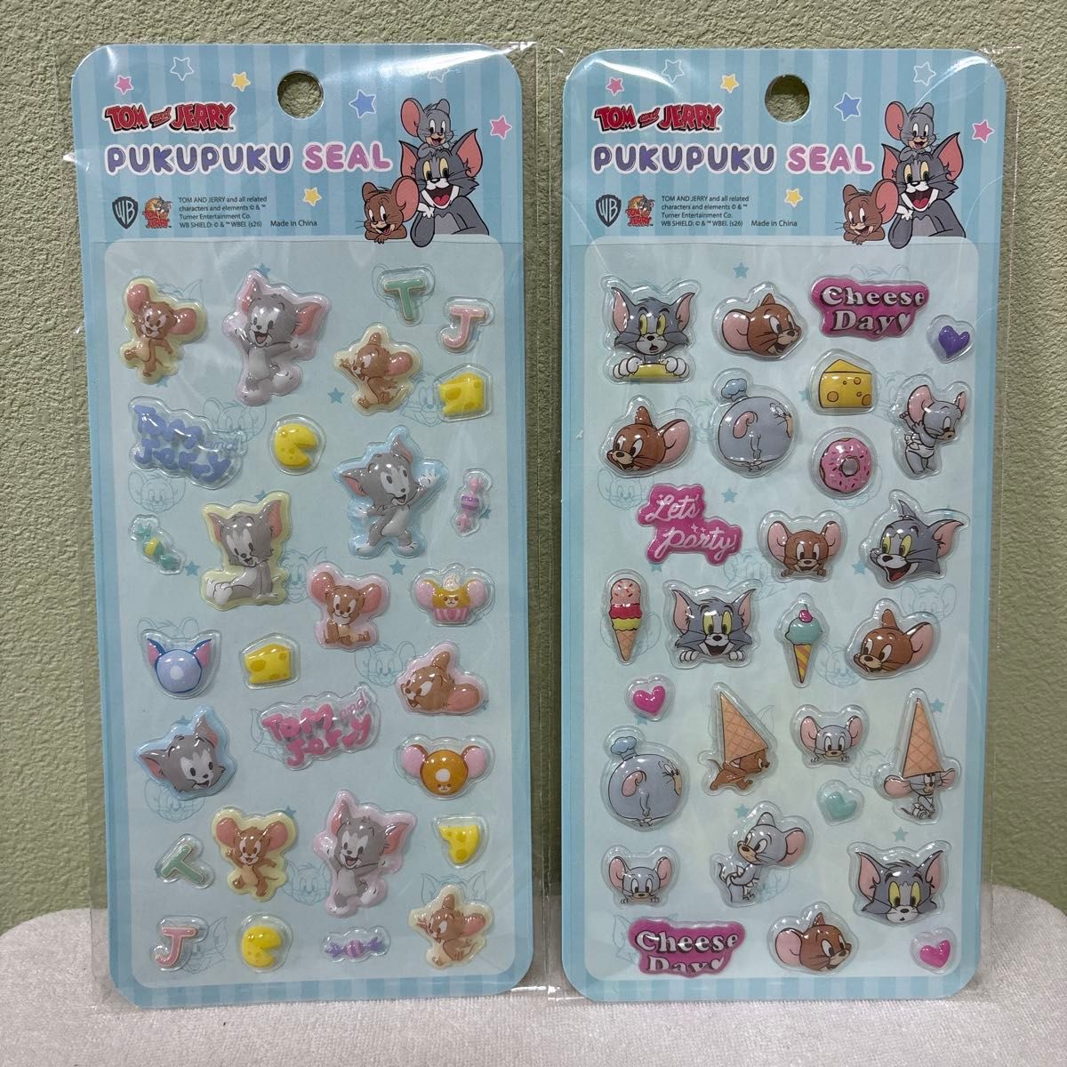 新品】トムとジェリー ぷくぷくシール 2枚セット PUKUPUKU SEAL｜Yahoo