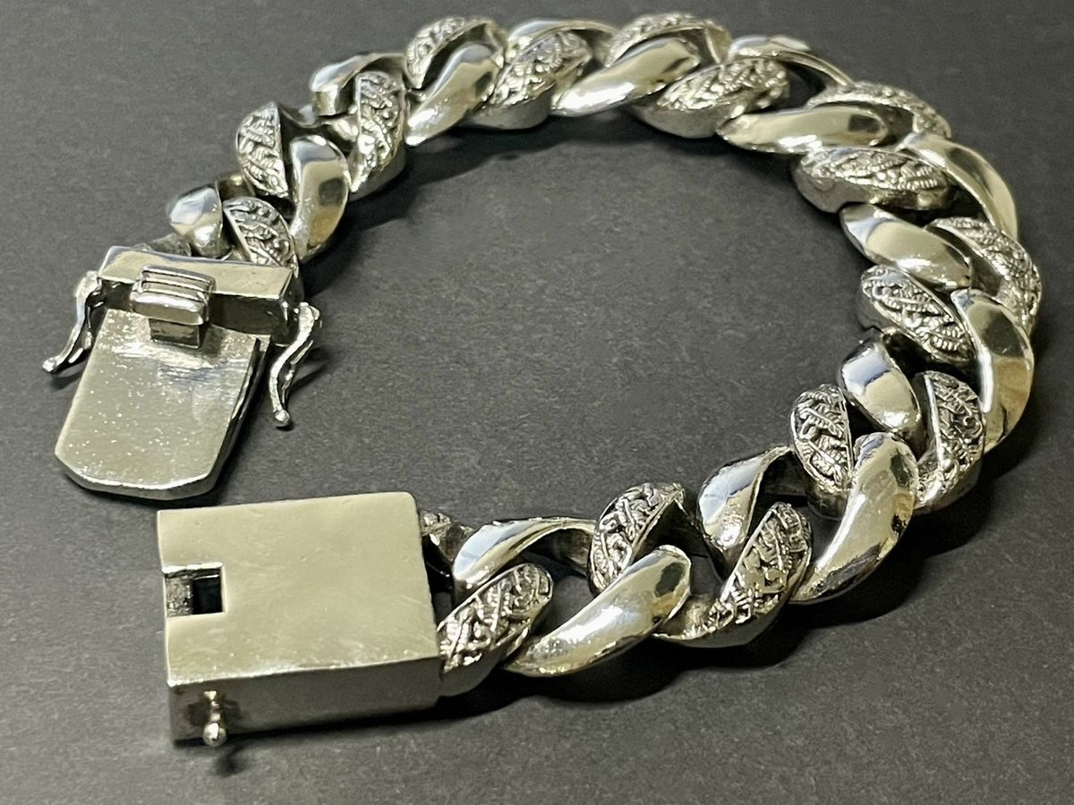 ブレスレット シルバー ヴィンテージ チェーン メンズ 使用 新品 喜平