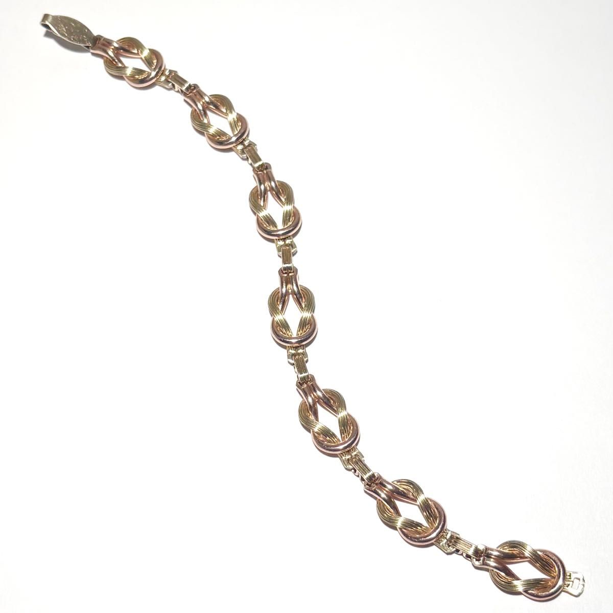 40's 12K GF スターリングシルバー ツイストノットリンクブレスレット