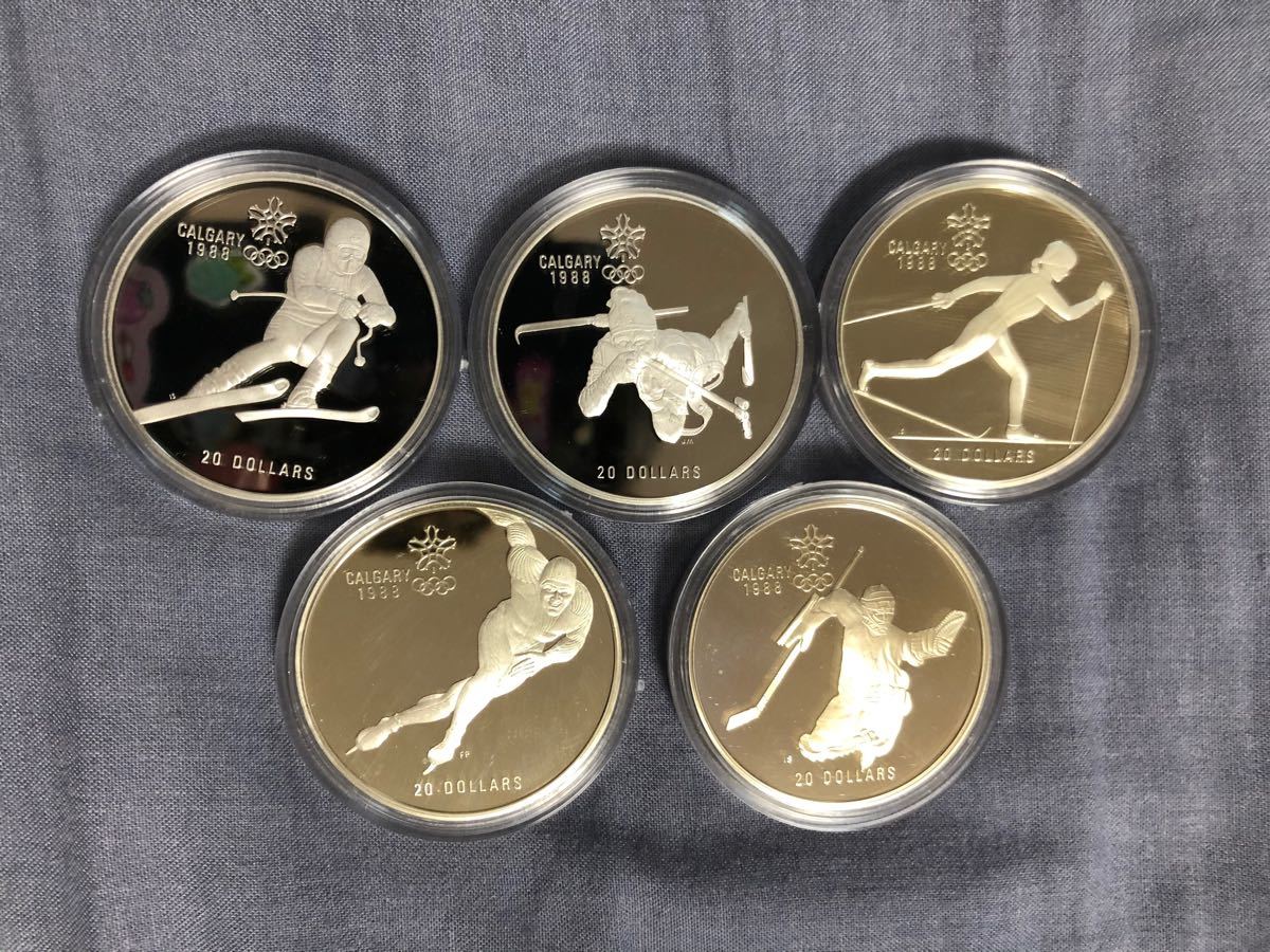 1988年 カナダ カルガリーオリンピック 20ドル 公式記念銀貨10枚セット