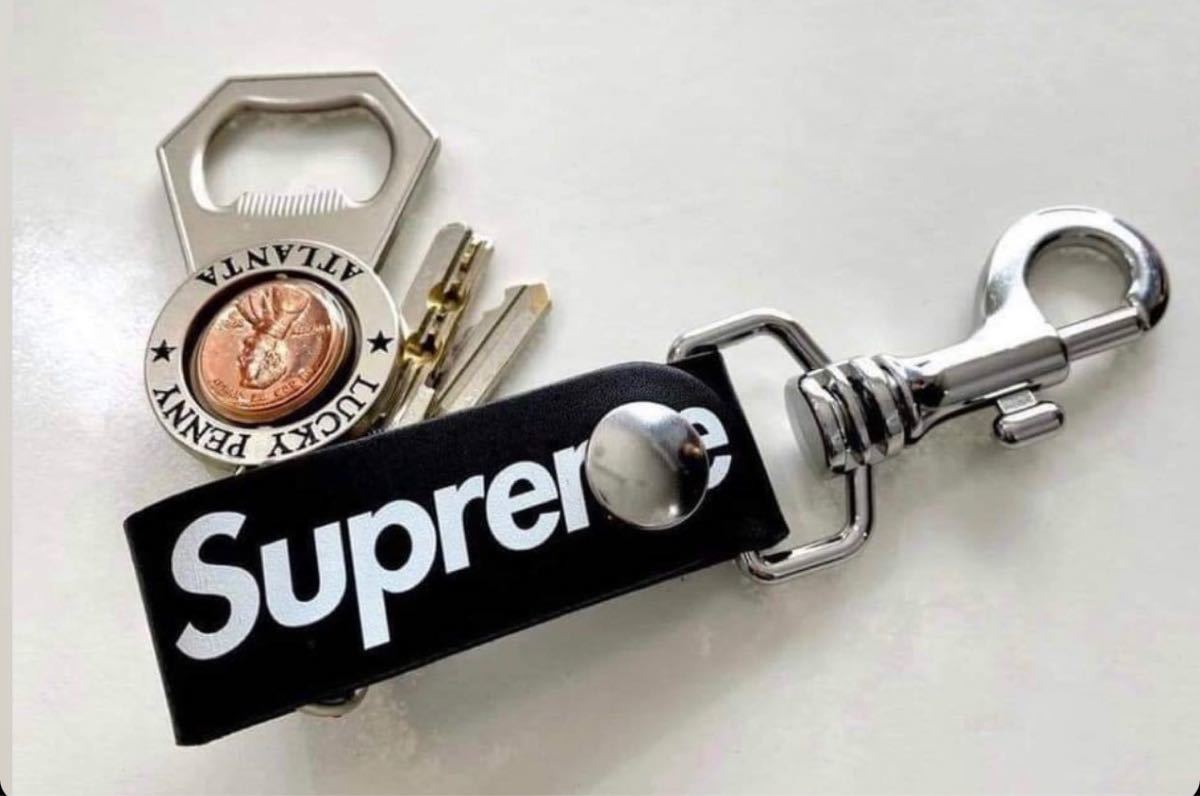 Supreme Leather Key Loop 21SS ブラック シュプリーム レザー