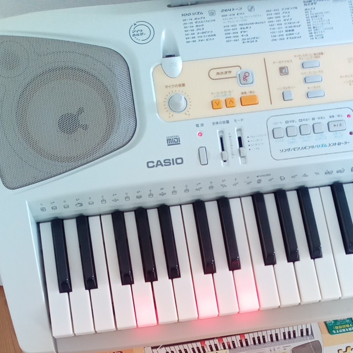 CASIO LK-201TV 光ナビゲーションキーボード 電子キーボード スタンド