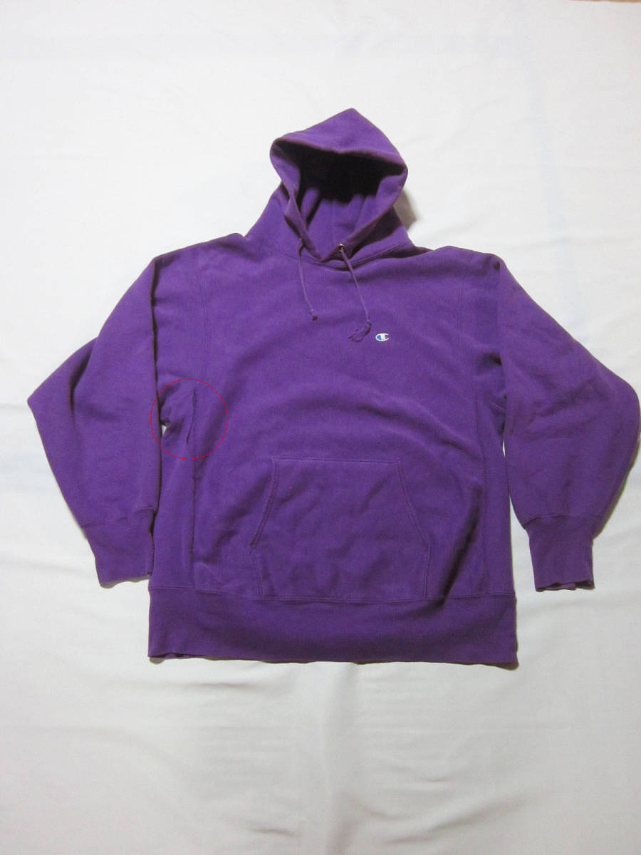 送料無料 レア XL パープル 90s USA製 Champion REVERSEWEAVE