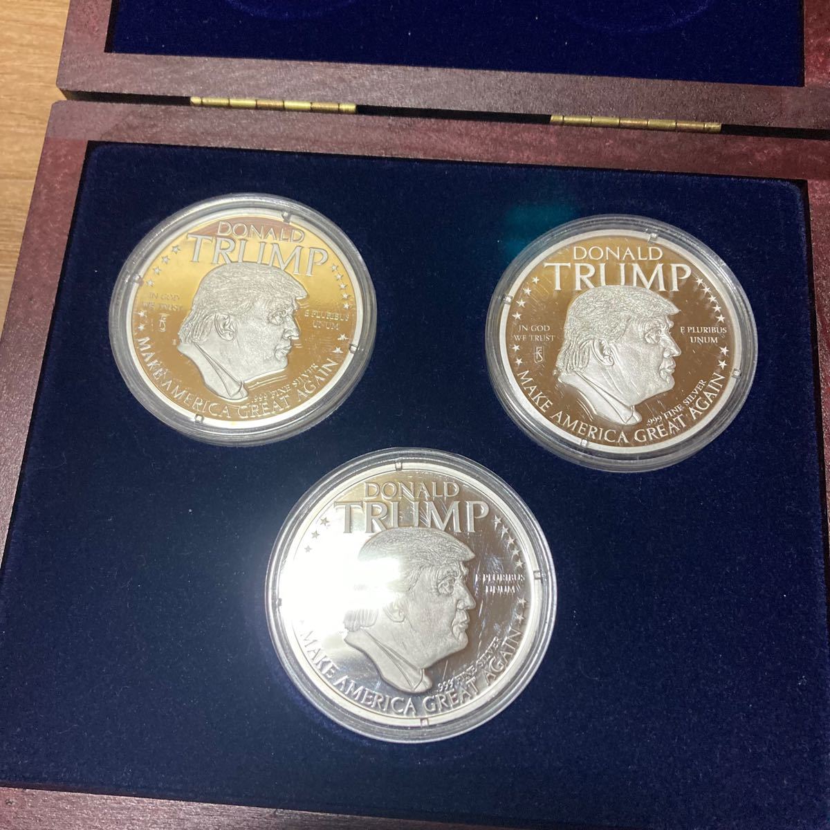 超レア 】トランプ大統領 1オンス プルーフ銀貨 ボックス入り3種セット