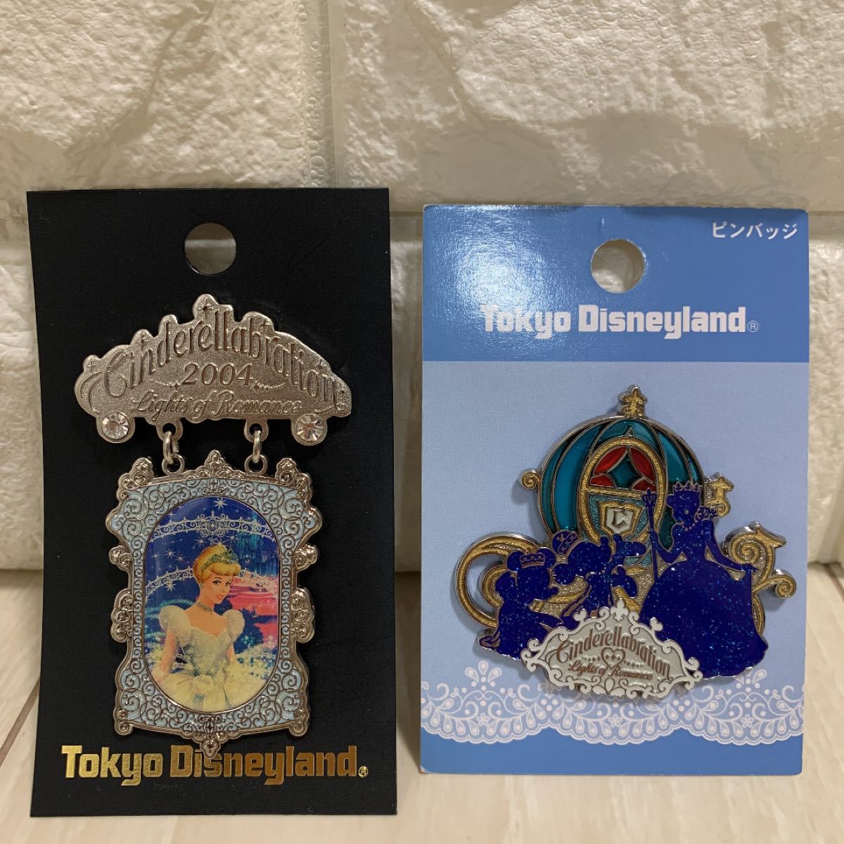新品】ディズニーランド シンデレラブレーション ピンバッジ 2点セット