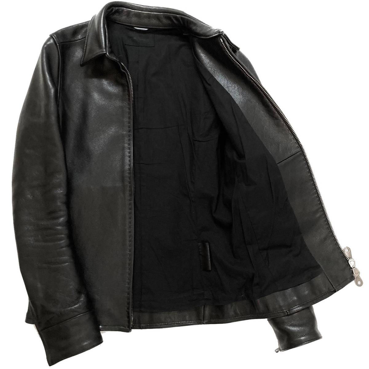 LEON掲載 定価19万 junhashimoto GRAIN LEATHER ZIP SHIRTS RIDERS 3