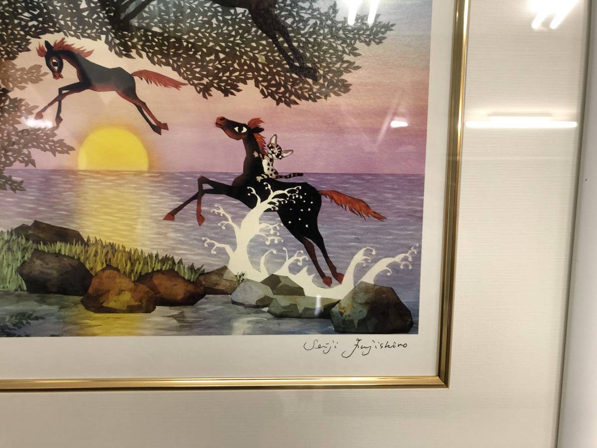 Yahoo!オークション - 複製画 藤城清治 馬がとぶ ダイヤモンド・スク