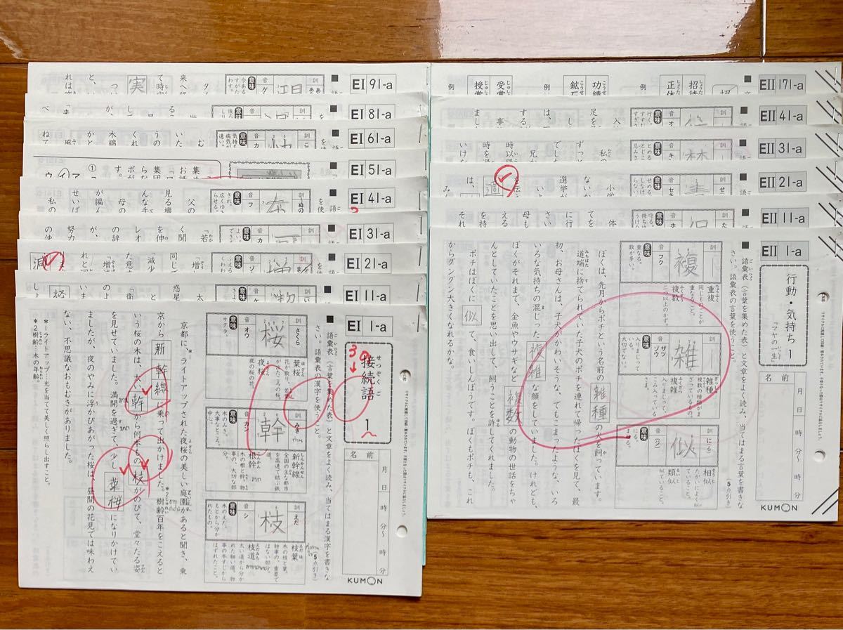 公文 国語 E 160枚 （EI 100枚 EII 60枚)｜Yahoo!フリマ（旧PayPayフリマ）