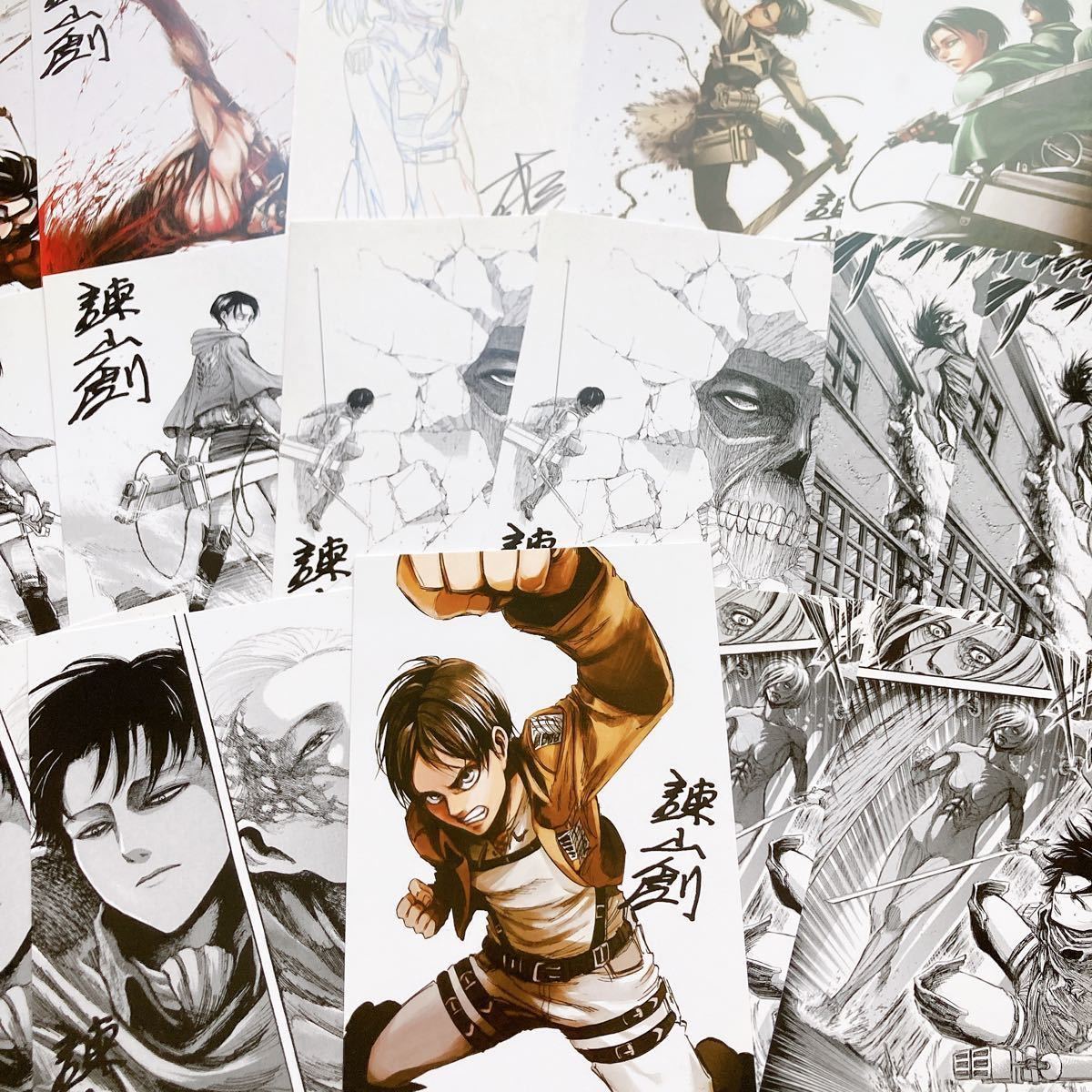 Dettagli dell'articolo 7┏○))進撃の巨人作品② ポストカード16枚