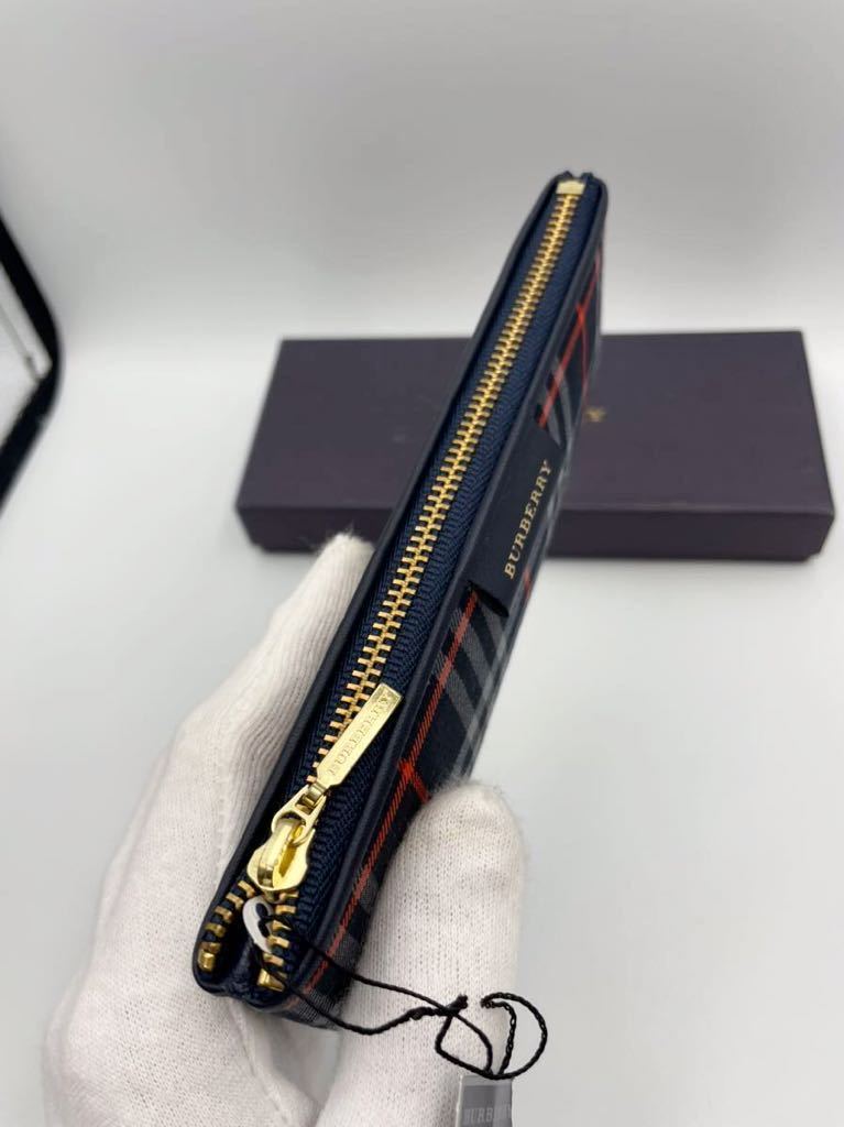 バーバリー ペンケース ネイビー×チェック 未使用品 筆箱 ボールペン