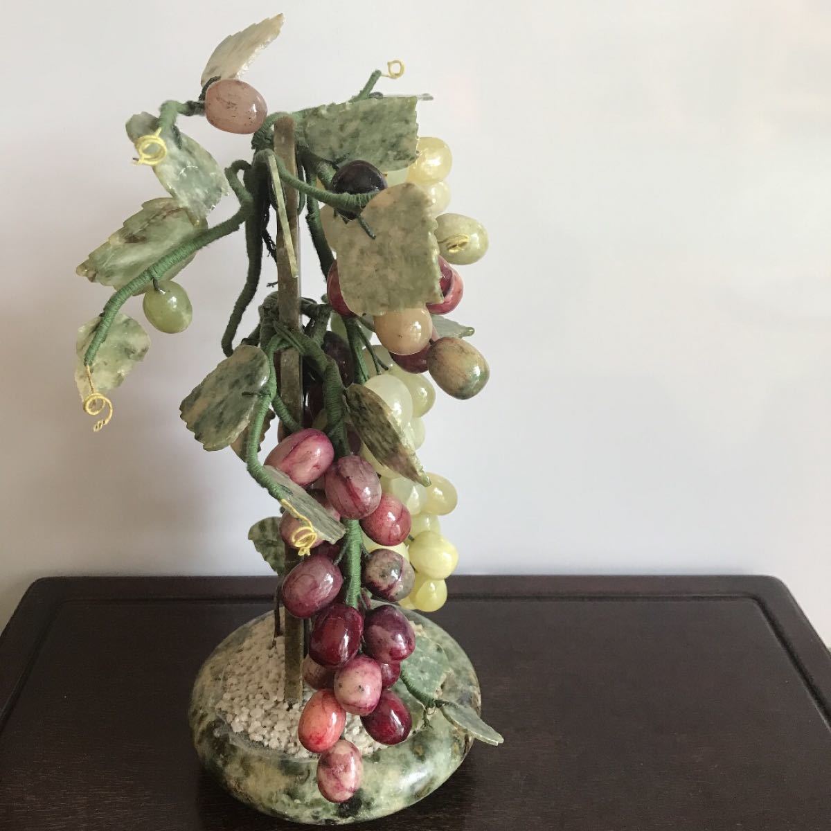 中国美術 古玩 玉石 置物 葡萄 翡翠 希少品 美術品 工芸品 置物 天然石